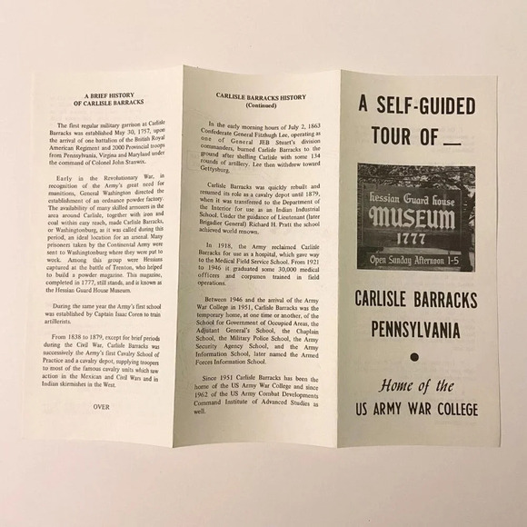 Vintage  Hessian Guard House Museum Pennsylvania Travel Brochure Souvenir - Picture 6 of 8